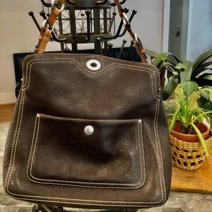 Coach Women’s Brown Leather Handbag/Shoulder Tote
